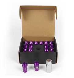 KIT TUERCAS ALUMINIO OMP 7075  LLAVE 19 L:40MM M12X1.5 VIOLETA