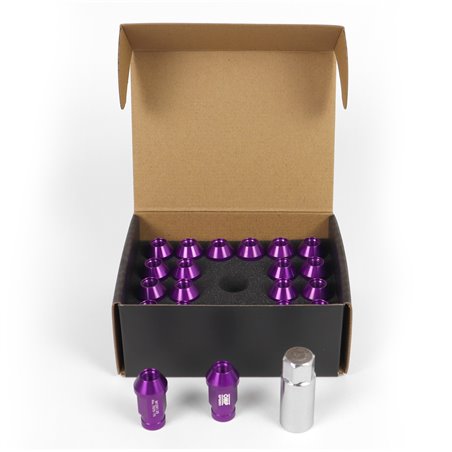 KIT TUERCAS ALUMINIO OMP 7075  LLAVE 19 L:40MM M12X1.5 VIOLETA