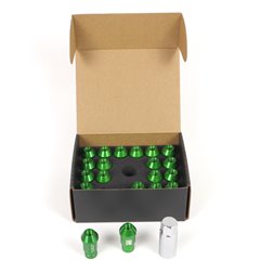 KIT TUERCAS ALUMINIO OMP 7075  LLAVE 19 L:40MM M14X1.5 VERDE