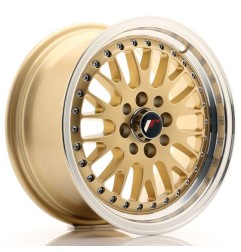 JR Wheels JR10 15x7 ET30 4x100/108 Gold w/Machined Lip