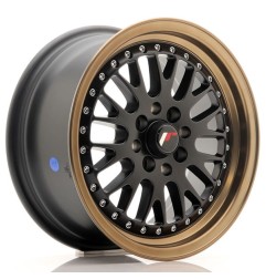 JR Wheels JR10 15x7 ET30 4x100/108 Matt Black w/Bronze Lip