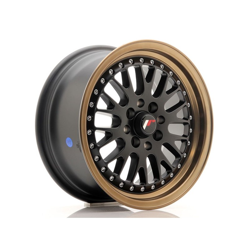 JR Wheels JR10 15x7 ET30 4x100/108 Matt Black w/Bronze Lip