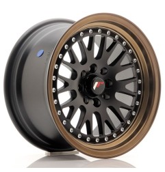 JR Wheels JR10 15x8 ET20 4x100/108 Matt Black w/Bronze Lip
