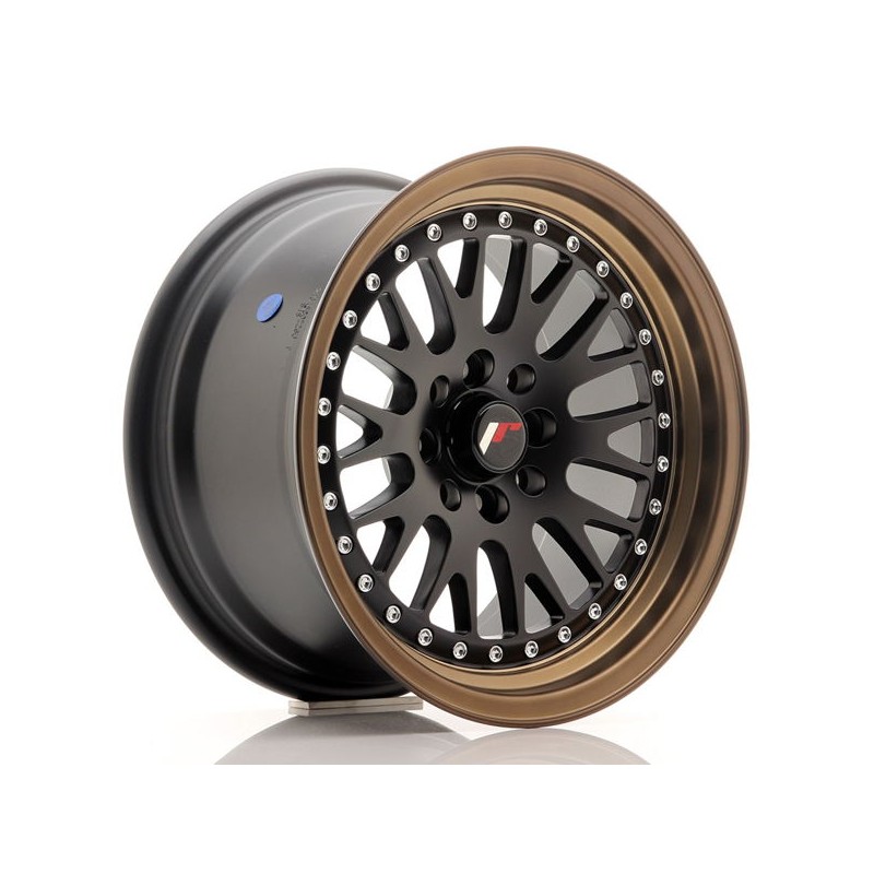 JR Wheels JR10 15x8 ET20 4x100/108 Matt Black w/Bronze Lip