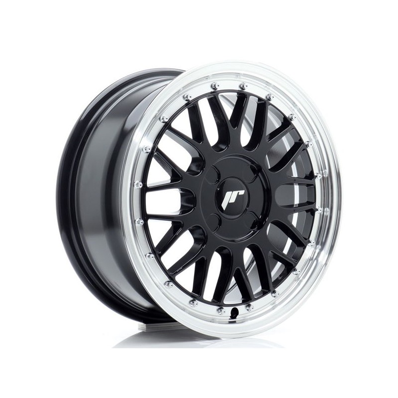 JR Wheels JR23 16x7 ET20-45 4H BLANK Gloss Black w/Machined Lip