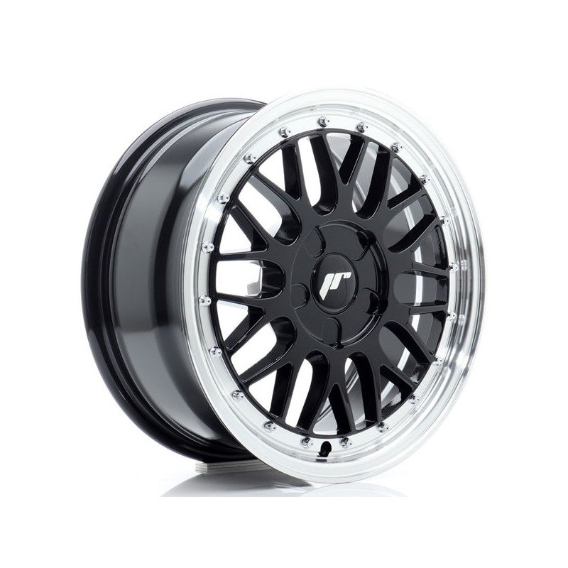 JR Wheels JR23 16x7 ET20-45 5H BLANK Gloss Black w/Machined Lip