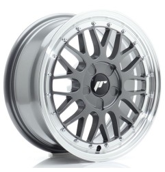 JR Wheels JR23 16x7 ET20-45 5H BLANK Hyper Gray w/Machined Lip