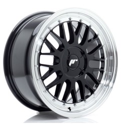 JR Wheels JR23 17x8 ET20-45 4H BLANK Gloss Black w/Machined Lip