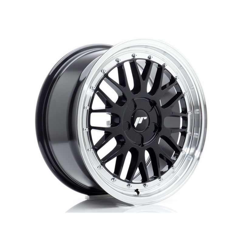 JR Wheels JR23 17x8 ET20-45 5H BLANK Gloss Black w/Machined Lip
