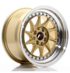 JR Wheels JR26 15x8 ET25 4x100/108 Gold w/Machined Lip