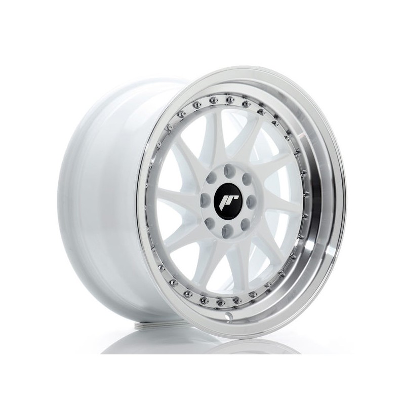 JR Wheels JR26 16x8 ET25 4x100/108 White w/Machined Lip