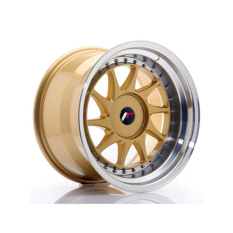 JR Wheels JR26 17x10 ET20-25 BLANK Gold w/Machined Lip