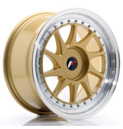 JR Wheels JR26 17x8 ET35 BLANK Gold w/Machined Lip
