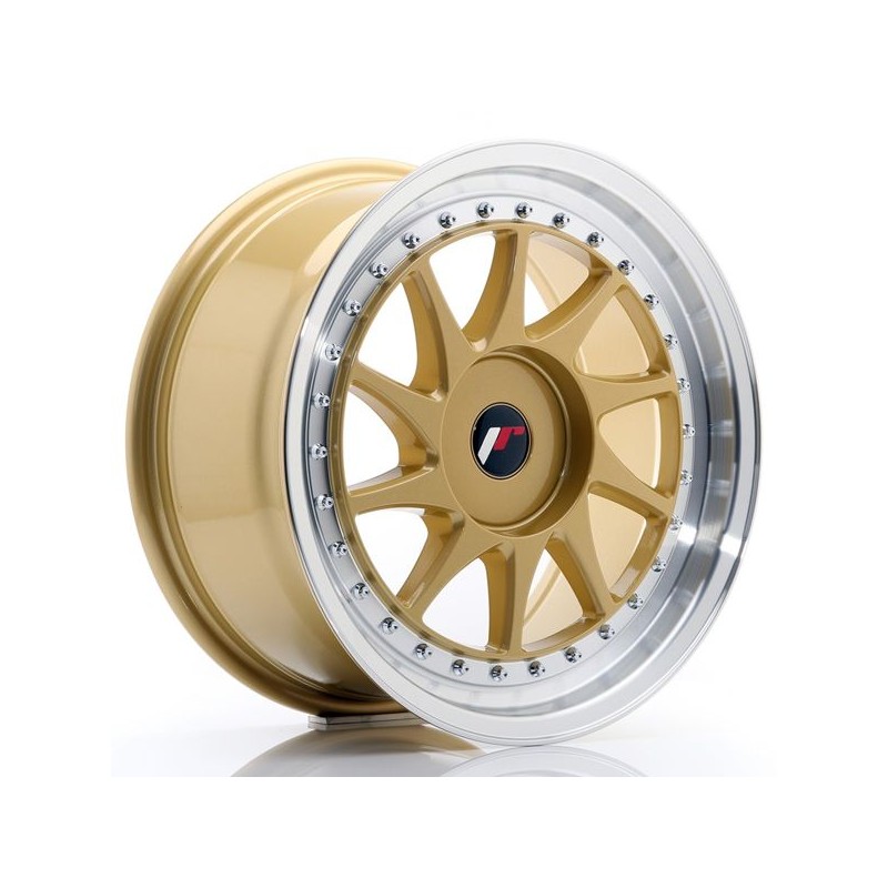 JR Wheels JR26 17x8 ET35 BLANK Gold w/Machined Lip JR Wheels JR26 17x8 ET35 BLANK Gold w/Machined Lip