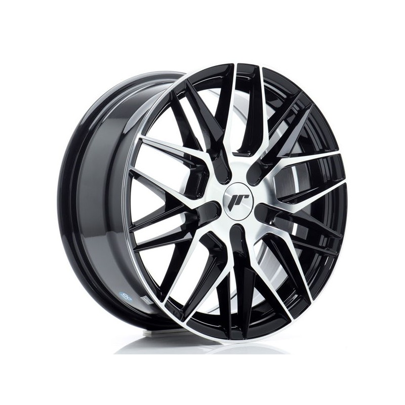 JR Wheels JR28 16x7 ET20-40 BLANK Gloss Black Machined Face