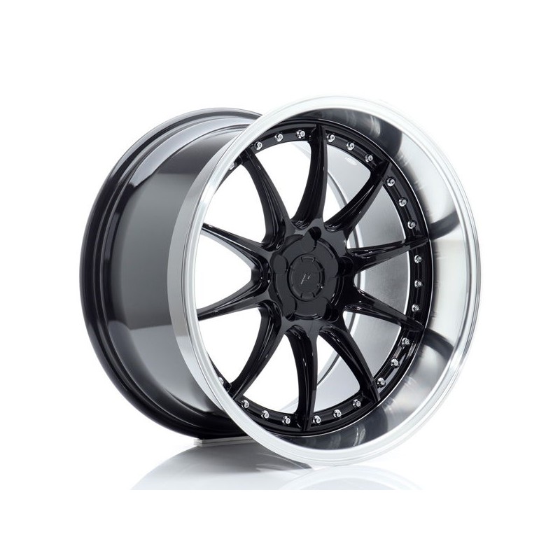 JR Wheels JR41 19x11 ET12-25 5H BLANK Glossy Black w/Machined Lip