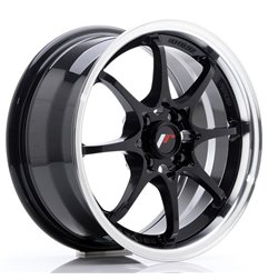 JR Wheels JR5 15x7 ET35 4x100 Gloss Black w/Machined Lip