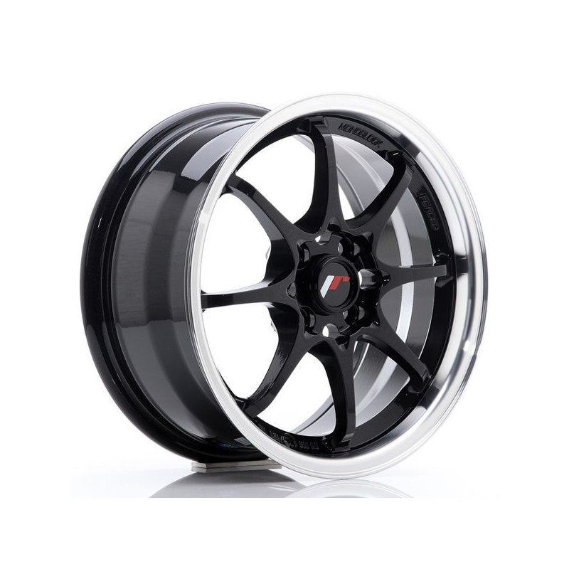 JR Wheels JR5 15x7 ET35 4x100 Gloss Black w/Machined Lip JR Wheels JR5 15x7 ET35 4x100 Gloss Black w/Machined Lip