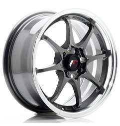 JR Wheels JR5 15x7 ET35 4x100 Gun Metal w/Machined Lip