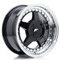 JR Wheels JR6 15x7 ET20-35 4H BLANK Gloss Black w/Machined Lip
