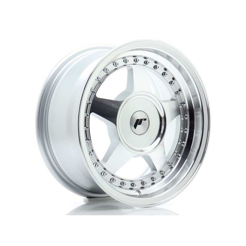 JR Wheels JR6 15x7 ET20-35 BLANK Silver Machined Face