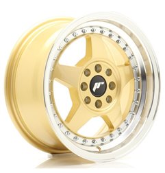 JR Wheels JR6 15x7 ET25 4x100/108 Gold w/Machined Lip