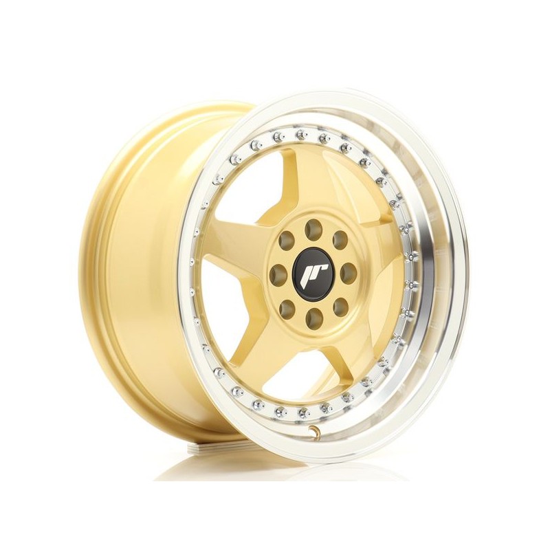 JR Wheels JR6 15x7 ET25 4x100/108 Gold w/Machined Lip