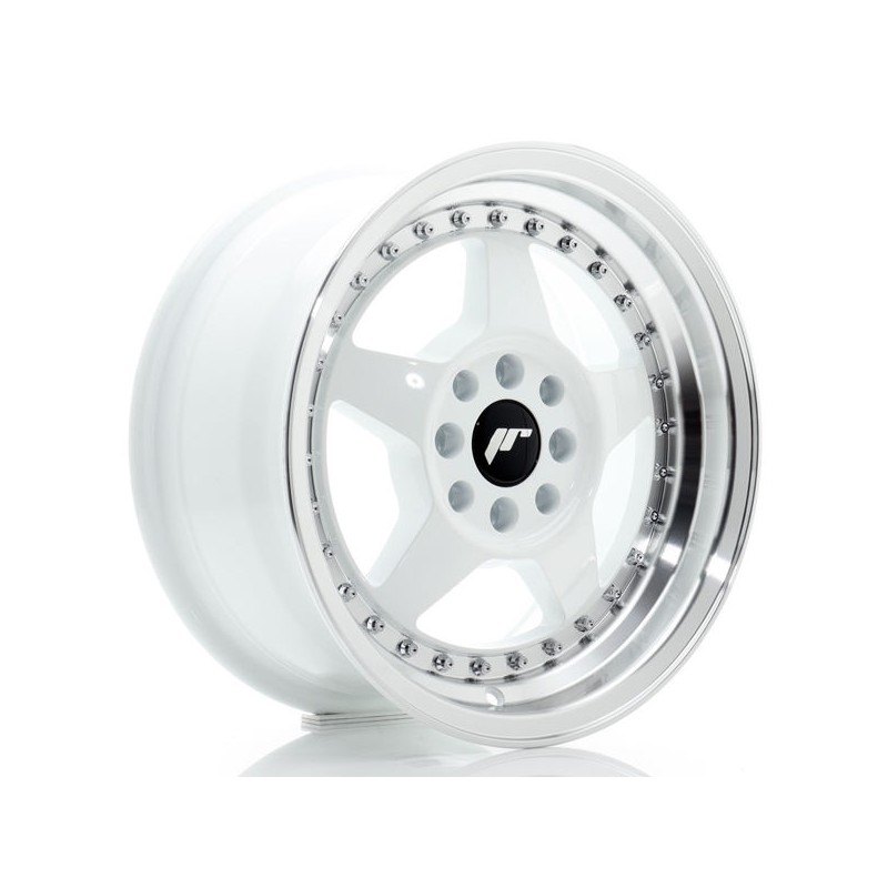 JR Wheels JR6 15x7 ET25 4x100/108 White w/Machined Lip JR Wheels JR6 15x7 ET25 4x100/108 White w/Machined Lip
