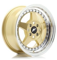 JR Wheels JR6 15x7 ET35 4x100 Gold w/Machined Lip