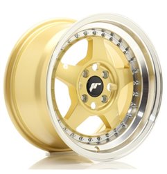 JR Wheels JR6 15x8 ET25 4x100 Gold w/Machined Lip
