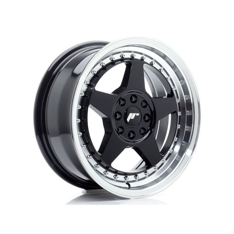 JR Wheels JR6 16x7 ET25 4x100/108 Gloss Black w/Machined Lip JR Wheels JR6 16x7 ET25 4x100/108 Gloss Black w/Machined Lip