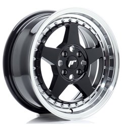 JR Wheels JR6 16x7 ET35 4x100 Gloss Black w/Machined Lip