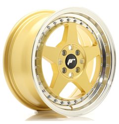 JR Wheels JR6 16x7 ET35 4x100 Gold w/Machined Lip