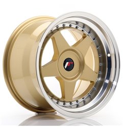 JR Wheels JR6 17x10 ET20 BLANK Gold w/Machined Lip