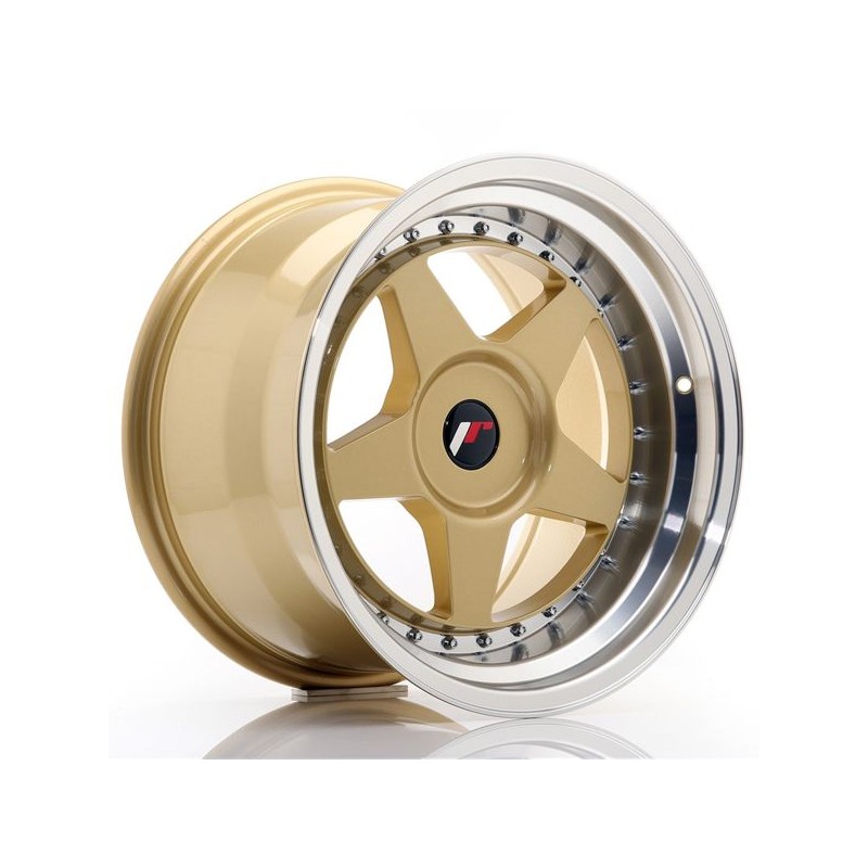 JR Wheels JR6 17x10 ET20 BLANK Gold w/Machined Lip