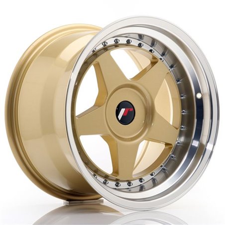 JR Wheels JR6 17x10 ET20 BLANK Gold w/Machined Lip