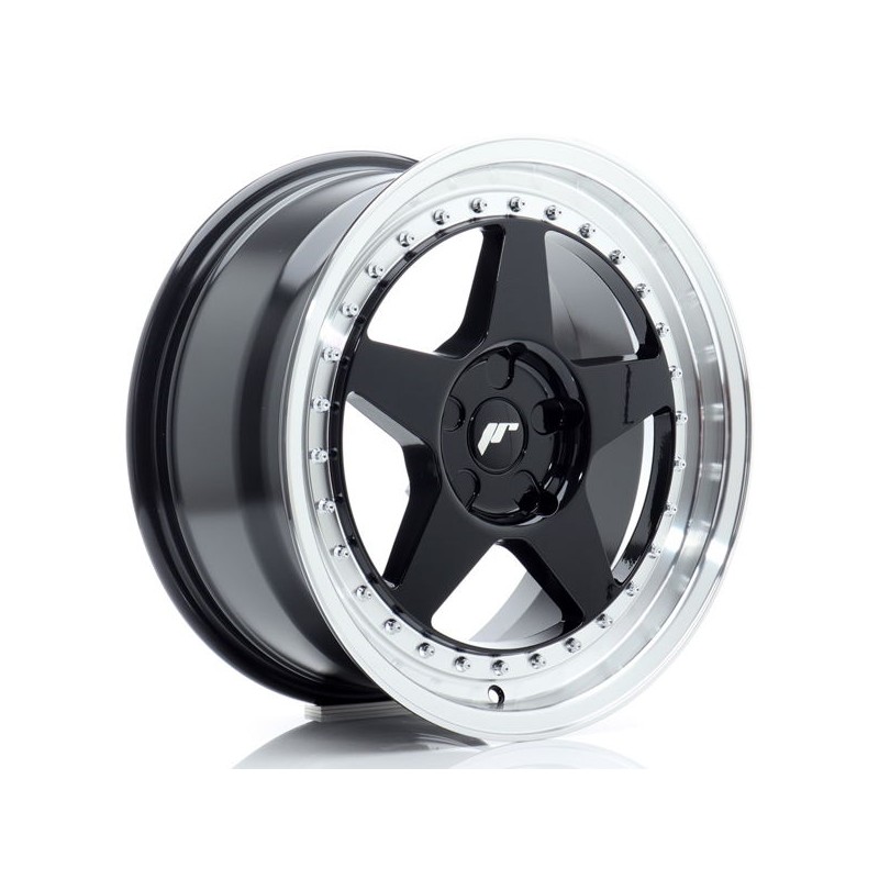 JR Wheels JR6 17x8 ET20-35 5H BLANK Gloss Black w/Machined Lip JR Wheels JR6 17x8 ET20-35 5H BLANK Gloss Black w/Machined Lip