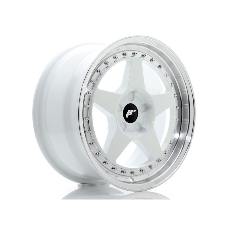 JR Wheels JR6 17x8 ET20-35 5H BLANK White w/Machined Lip
