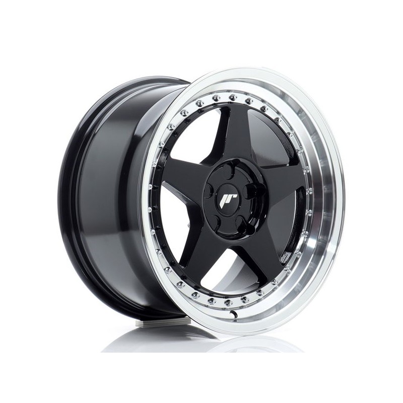 JR Wheels JR6 17x9 ET20-35 5H BLANK Gloss Black w/Machined Lip JR Wheels JR6 17x9 ET20-35 5H BLANK Gloss Black w/Machined Lip