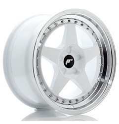 JR Wheels JR6 17x9 ET20-35 5H BLANK White w/Machined Lip