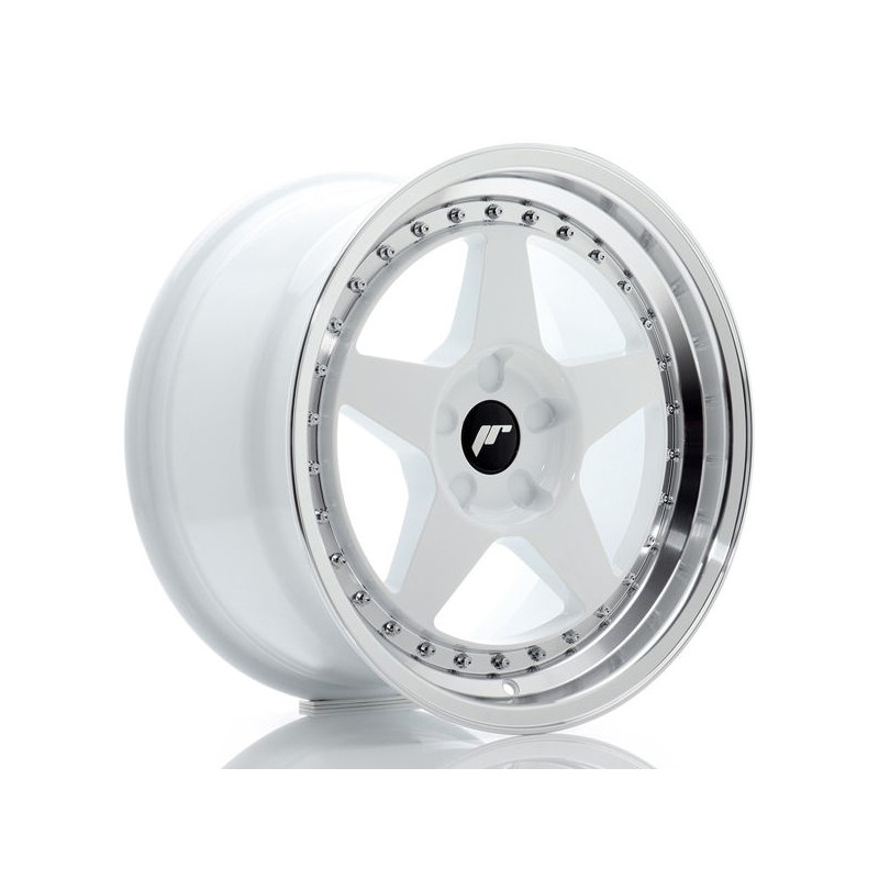 JR Wheels JR6 17x9 ET20-35 5H BLANK White w/Machined Lip