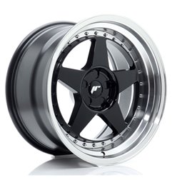 JR Wheels JR6 18x10,5 ET0-25 5H BLANK Gloss Black w/Machined Lip