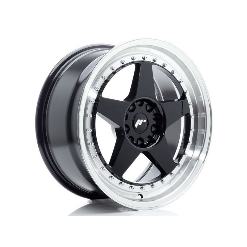 JR Wheels JR6 18x8,5 ET22 5x114,3/120 Gloss Black w/Machined Lip JR Wheels JR6 18x8,5 ET22 5x114,3/120 Gloss Black w/Machined Lip