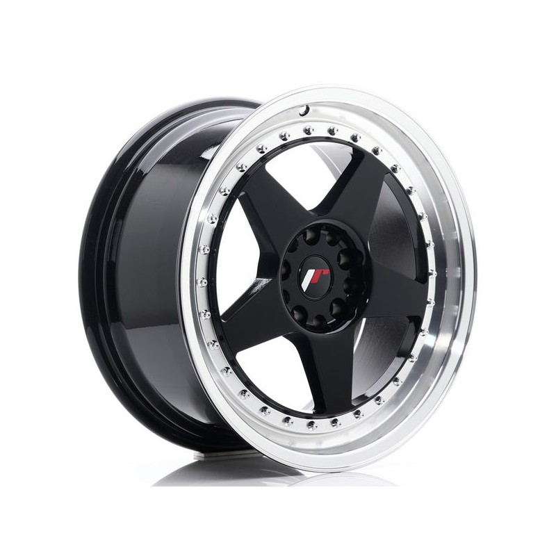 JR Wheels JR6 18x8,5 ET22 5x114,3/120 Glossy Black w/Machined Lip