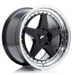 JR Wheels JR6 18x9 ET20-35 5H BLANK Gloss Black w/Machined Lip