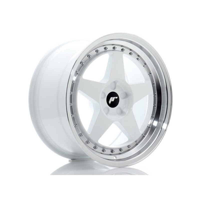 JR Wheels JR6 18x9,5 ET20-40 5H BLANK White w/Machined Lip