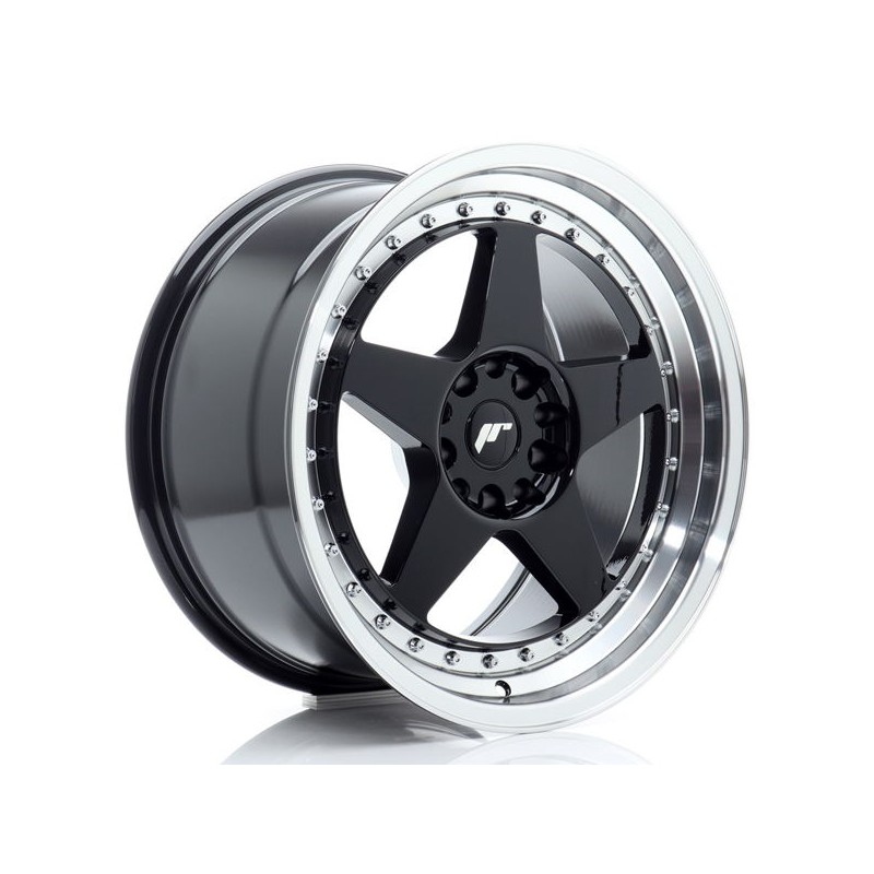 JR Wheels JR6 18x9,5 ET22 5x114,3/120 Gloss Black w/Machined Lip