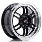 JR Wheels JR7 15x7 ET38 4x100/114 Glossy Black w/Machined Lip