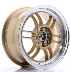 JR Wheels JR7 15x7 ET38 4x100/114 Gold w/Machined Lip