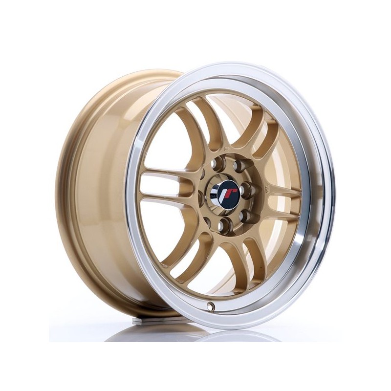 JR Wheels JR7 15x7 ET38 4x100/114 Gold w/Machined Lip